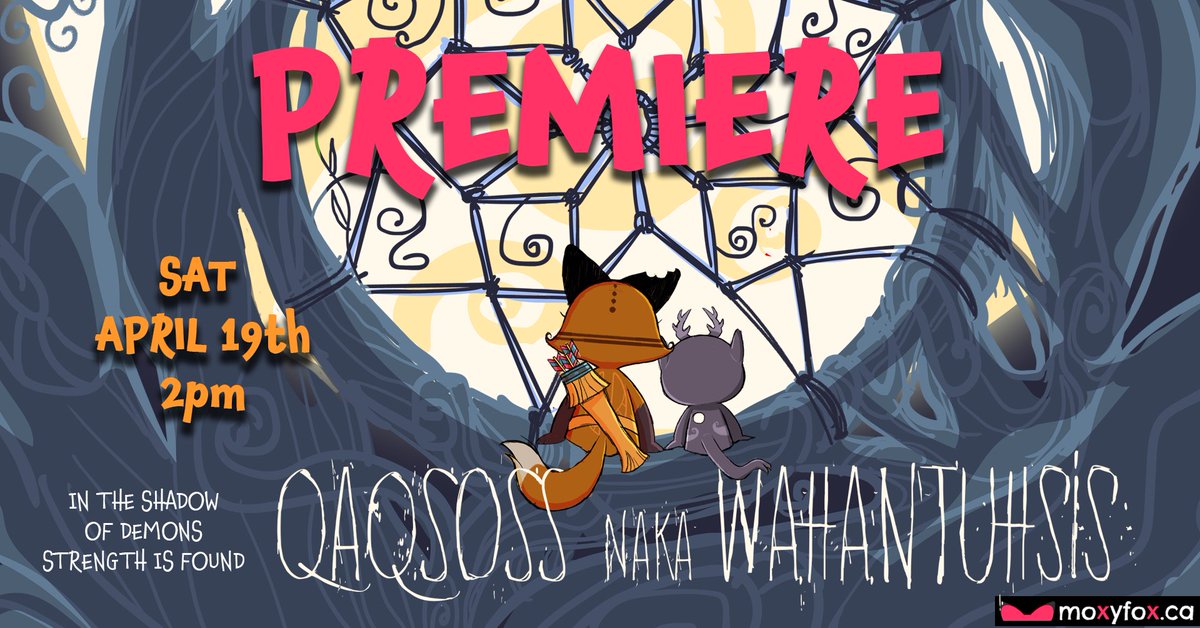 MoxyFoxStudio's tweet image. Just 2 DAYS 
Get tickets
tickettailor.com/events/moxyfox… 

🎟 Saturday, April 19 @ 2PM
 📍 Cineplex Miramichi
 🎞 Subs in English | 80 mins

#miramichievents #miramichi #newbrunswick #Indigenous #kids

@telefilm_canada @CanadaCouncil @ArtsCultureNB @artsNB @screen_office