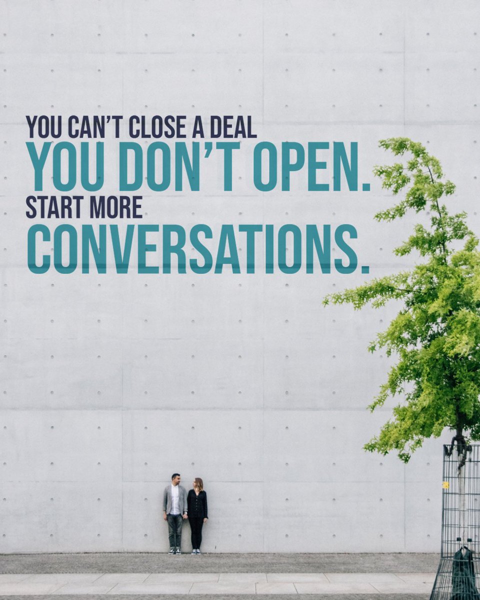 You can’t close a deal you don’t open. It all starts with starting the conversation.

Don’t wait for the perfect moment. Make the first move and open more doors.
What are you waiting for?

#sales #salesstrategy #closingdeals #salesmindset #sellsmarter
