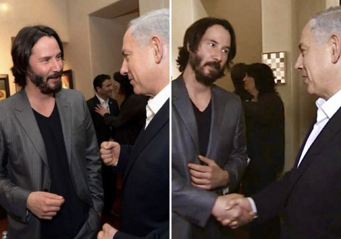 Keanu Reeves with Benjamin Netanyahu.

A voice of reason.