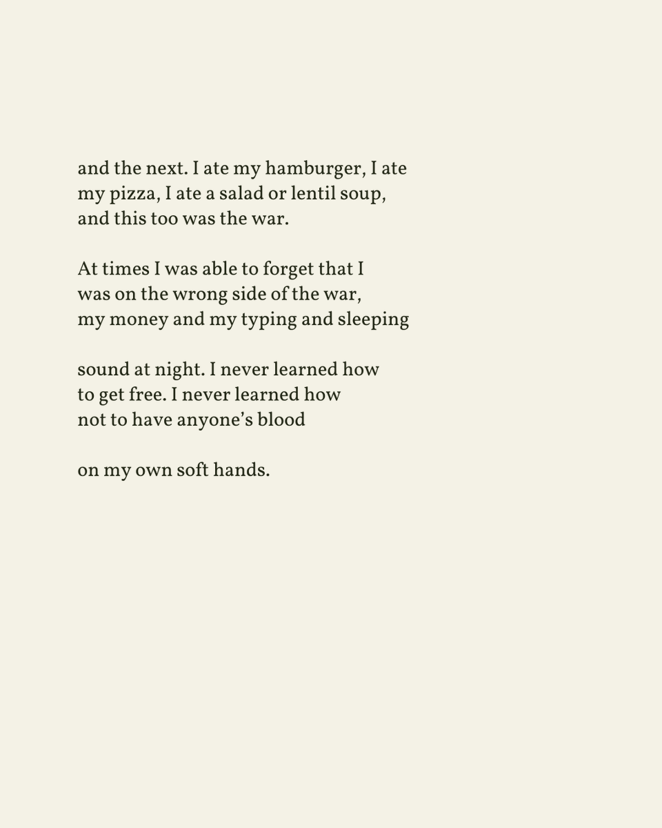 “I could watch / anyone die, but I looked away. Still, / I wore the war on my back. I put it / on every morning.“

— Donika Kelly

.
.
.

This poem appeared in Poem-a-Day, published by the Academy of American Poets, 2019. Shared here with deep gratitude.