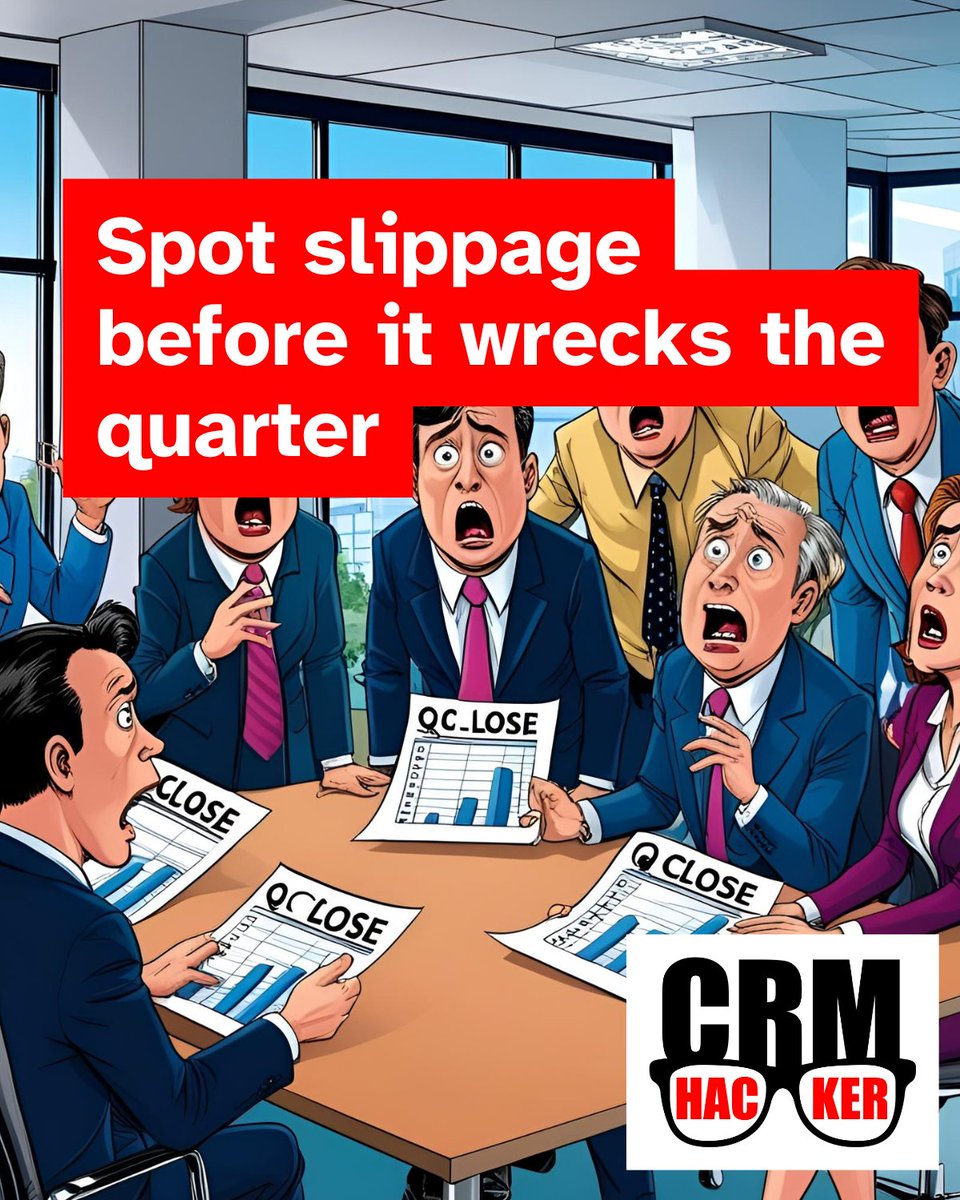 CRM_Hacker's tweet image. We worked with a SaaS company whose exec team was blindsided at Q close.

We overhauled their opportunity process inside Salesforce:

Now they can spot slippage before it wrecks the quarter.

#salesforecasting #pipelinevisibility #salesforceconsulting #scalingsaas #revopswins