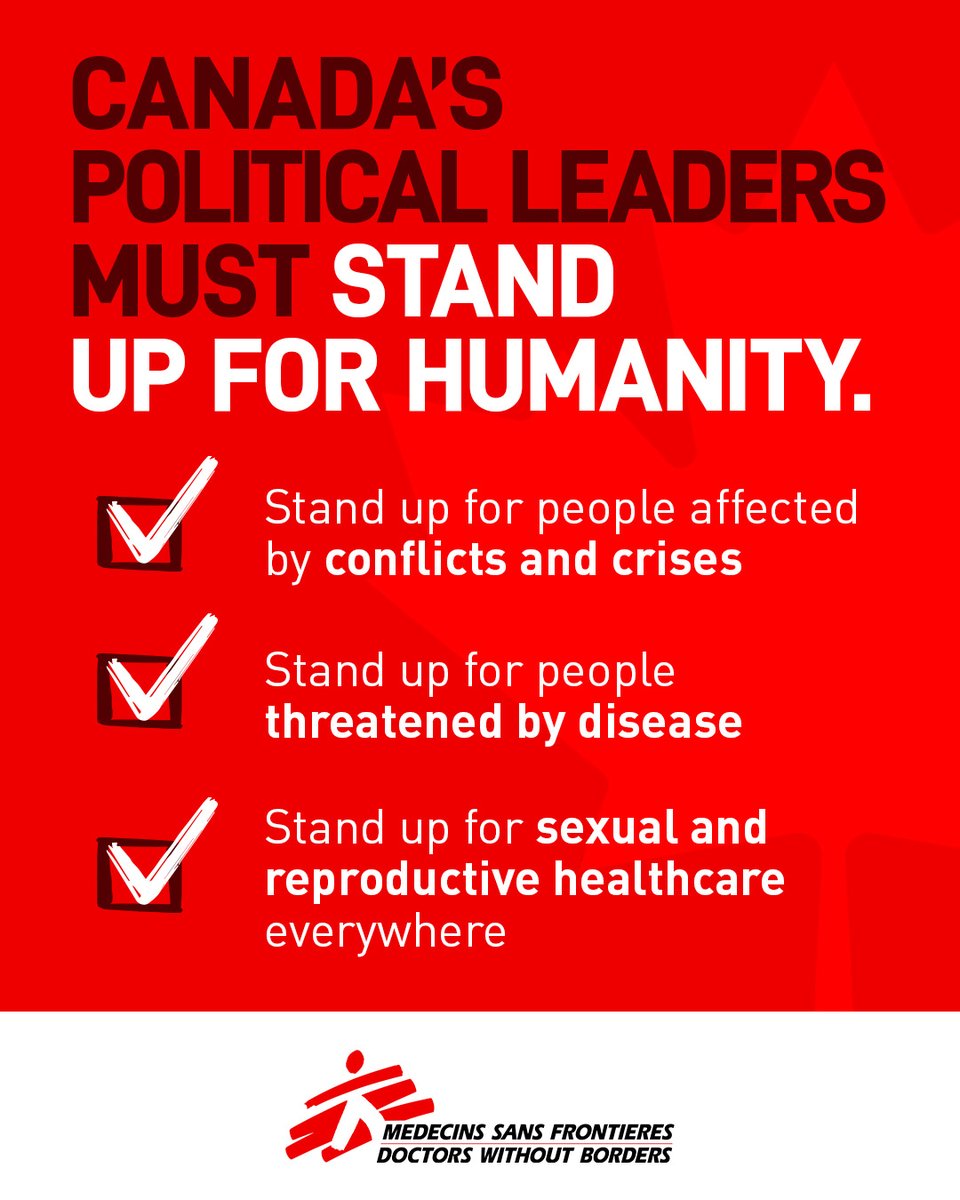 Canada's political leaders must stand up for humanity. 

Do you agree? 

Retweet this tile to let them know. 🇨🇦

Read our full statement here: doctorswithoutborders.ca/msf-to-canadas…