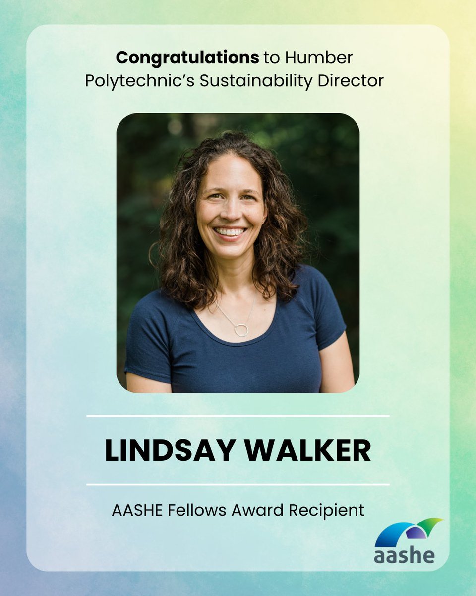 Congratulations to Humber Polytechnic’s Sustainability Director, Lindsay Walker, on being the sole Canadian recipient of the 2025 AASHE Fellows Award- an honour recognizing mid-career leaders driving impactful change in sustainability across higher education.