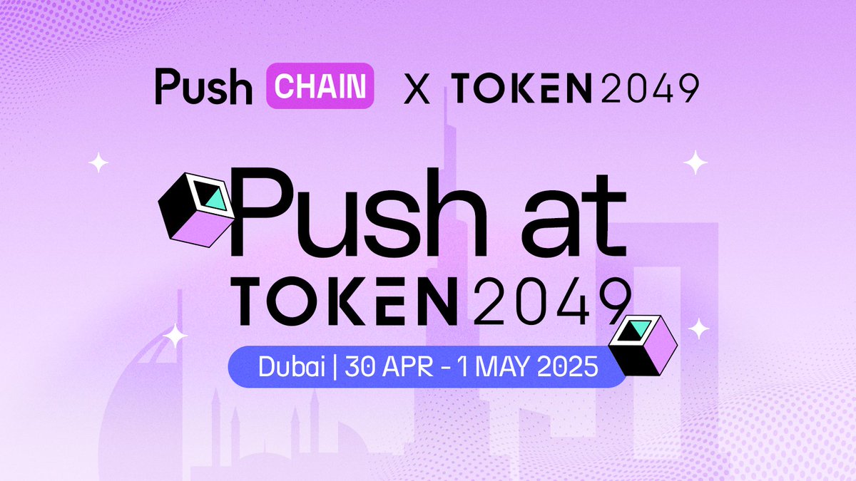 PushChain's tweet photo. The Push team is attending @token2049 &amp; @StakingSummit!

If you’re around, swing by to meet the team, learn what we’re building with Push Chain, explore potential partnerships, and chat about contributing to the broader ecosystem. 👋 https://t.co/VhwXbnULRG
