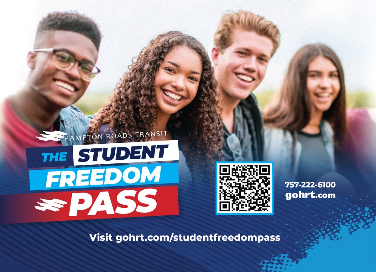 HRT’s Student Freedom Pass is helping build the next generation of public transit riders! The program provides free access to transit for youth ages 13–17, making it easier for students to get to school, work, and activities. 🚍

Learn more: blog.gohrt.com/2025/04/studen…