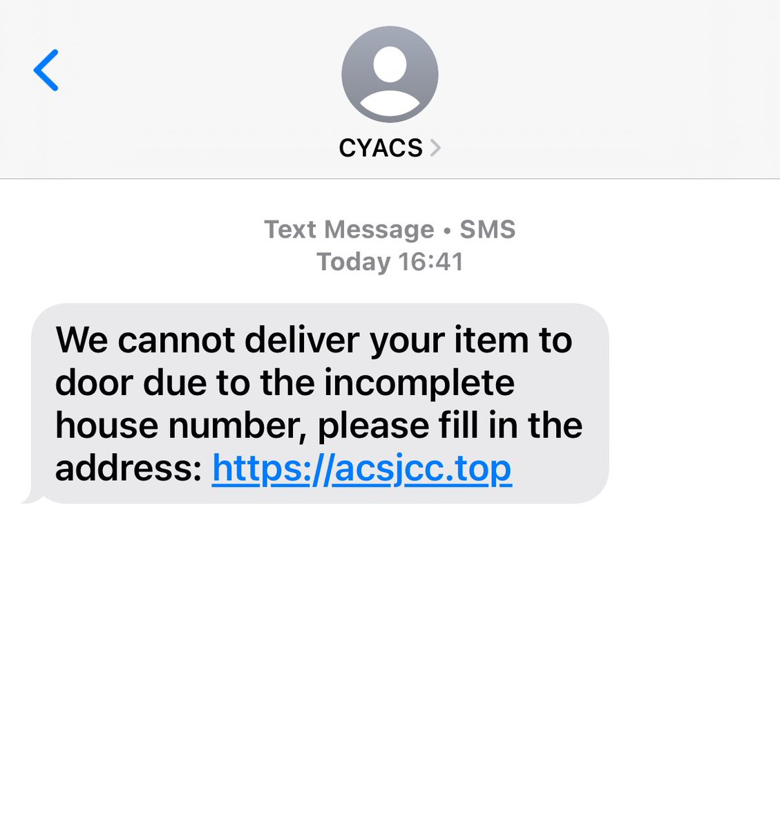 Τι τελευταίες ημέρες αποστέλλονται διάφορα μηνύματα τα οποία δεν έχουν σχέση με την ACS.  
Ο αποστολέας φαίνεται σαν CYACS για αυτό προσοχή ⛔️