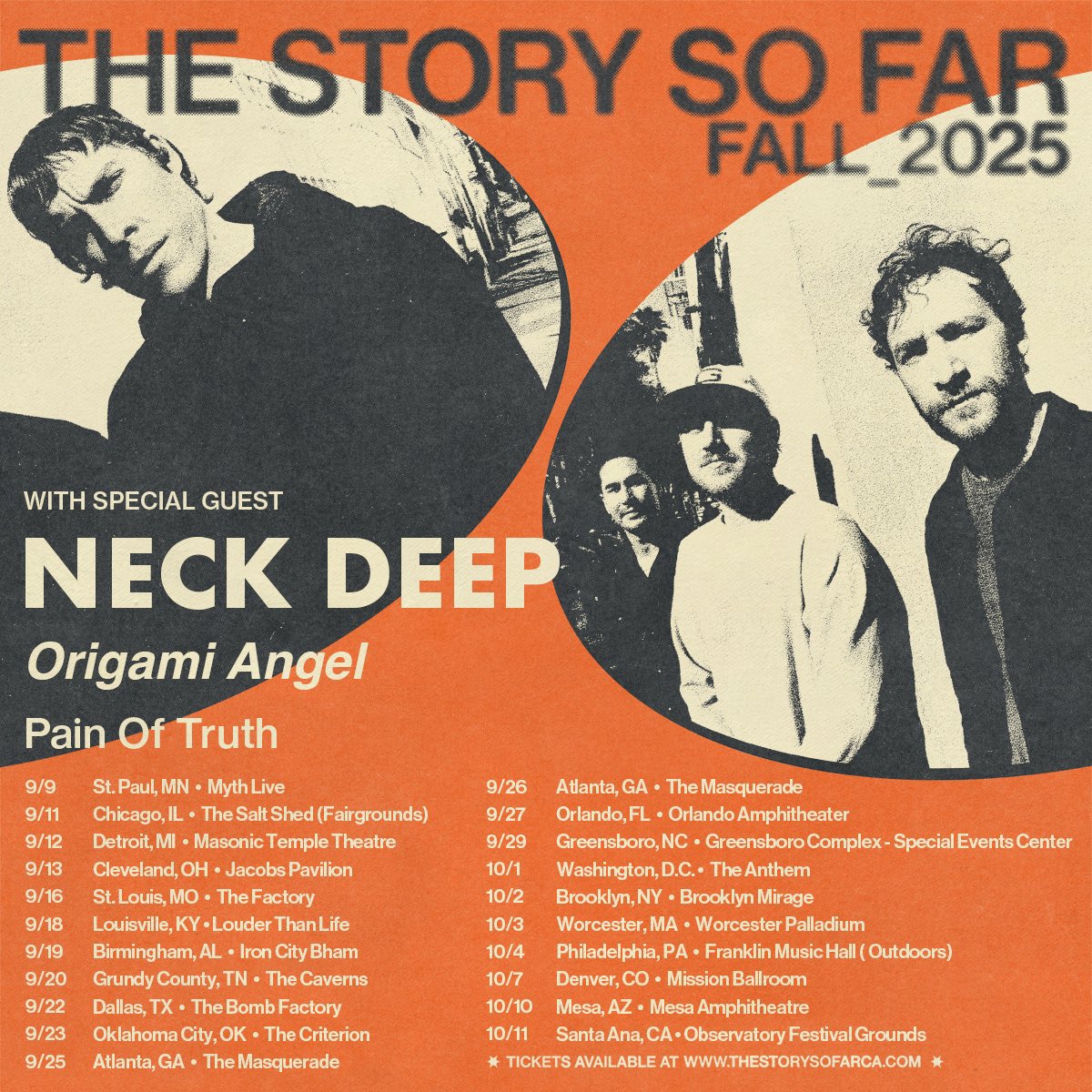 North America this fall with <a href="/thestorysofarca/">The Story So Far</a> <a href="/GAMIGANG/">Origami Angel</a> and <a href="/painoftruthhc/">Pain Of Truth</a> 

Register for pre sale now at thestorysofarca.com