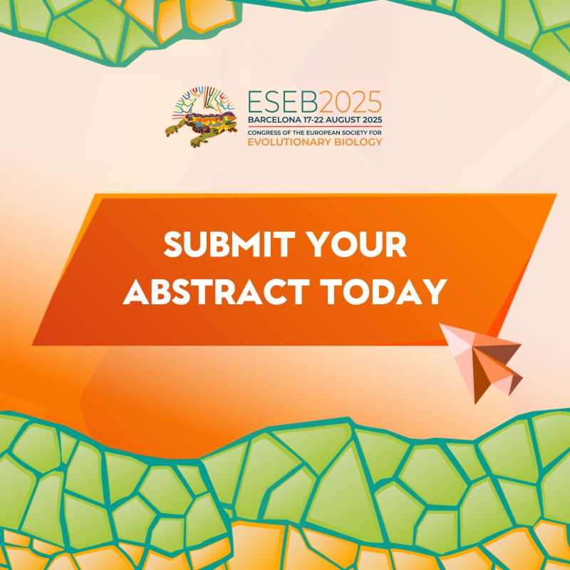 eseb2025's tweet photo. 👂We want to hear all about your work!
This is your chance to showcase your research in #EvolutionaryBiology and network with colleagues from all over the world!
Select from 51 symposia for your #Abstract: https://t.co/EaXCiPO0Ug​
👉🏻 Submit Now: https://t.co/Bp2EEnUNAe https://t.co/joXzQtINuB