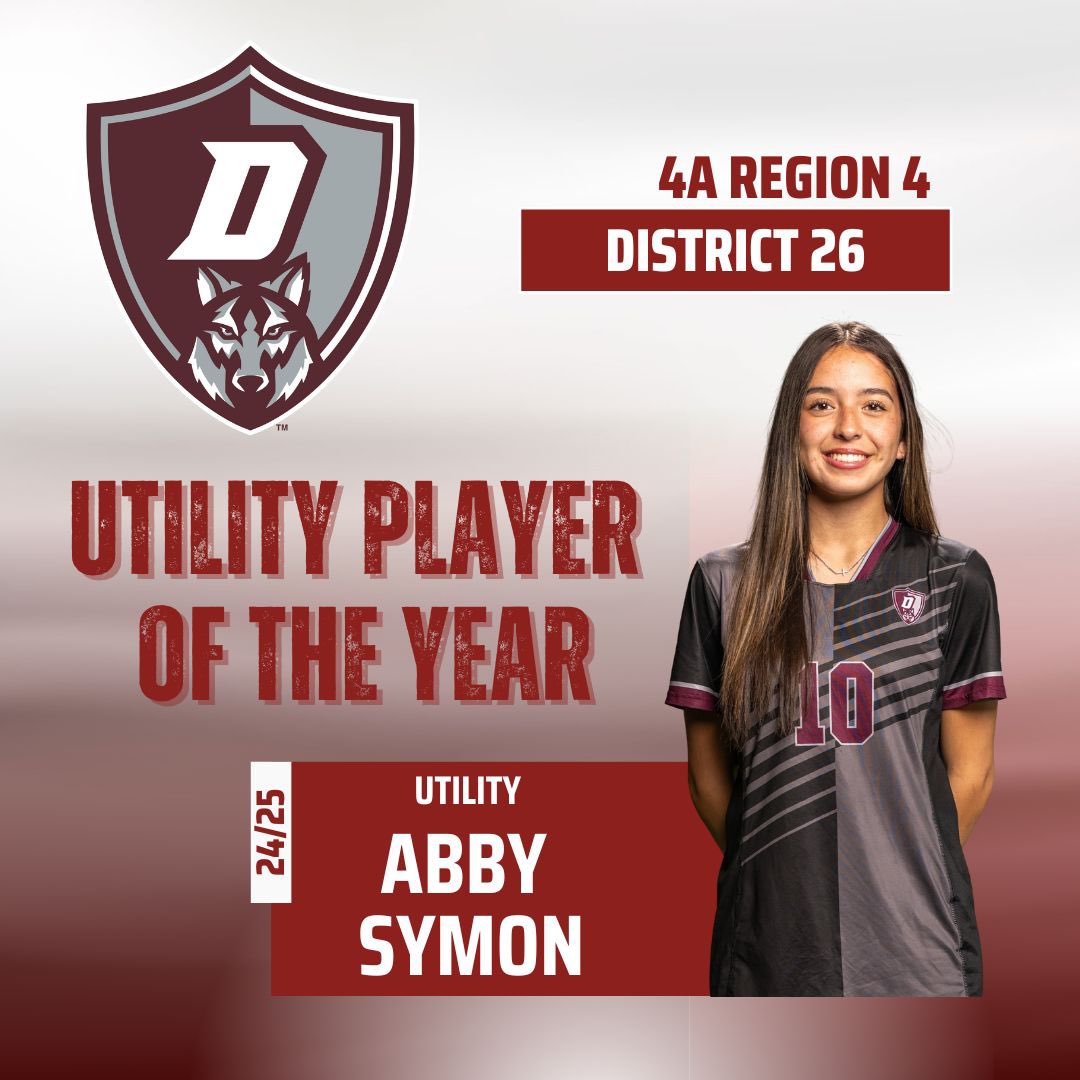 Davenport Girls Soccer (@dhs_gsoccer) on Twitter photo Congratulations Abby Symon for winning the 2025 R4 4A District 26 Utility Player of the Year Award! - With 20 goals and 22 assists on the season you define “utility!”
<a href="/jdzimmerhanzel/">JD Zimmerhanzel</a> <a href="/taylour_to5o/">Taylour Toso</a> <a href="/dhs_looney/">Angela Looney</a> <a href="/DavenportWolves/">DHS Wolves Athletics</a> <a href="/cisdnews/">Comal ISD</a> <a href="/6a_28/">SA High School & Club Soccer</a> <a href="/LethalSoccer/">Coach Duque</a> <a href="/tascosoccer/">TASCO</a> Congratulations Abby Symon for winning the 2025 R4 4A District 26 Utility Player of the Year Award! - With 20 goals and 22 assists on the season you define “utility!”
<a href="/jdzimmerhanzel/">JD Zimmerhanzel</a> <a href="/taylour_to5o/">Taylour Toso</a> <a href="/dhs_looney/">Angela Looney</a> <a href="/DavenportWolves/">DHS Wolves Athletics</a> <a href="/cisdnews/">Comal ISD</a> <a href="/6a_28/">SA High School & Club Soccer</a> <a href="/LethalSoccer/">Coach Duque</a> <a href="/tascosoccer/">TASCO</a>