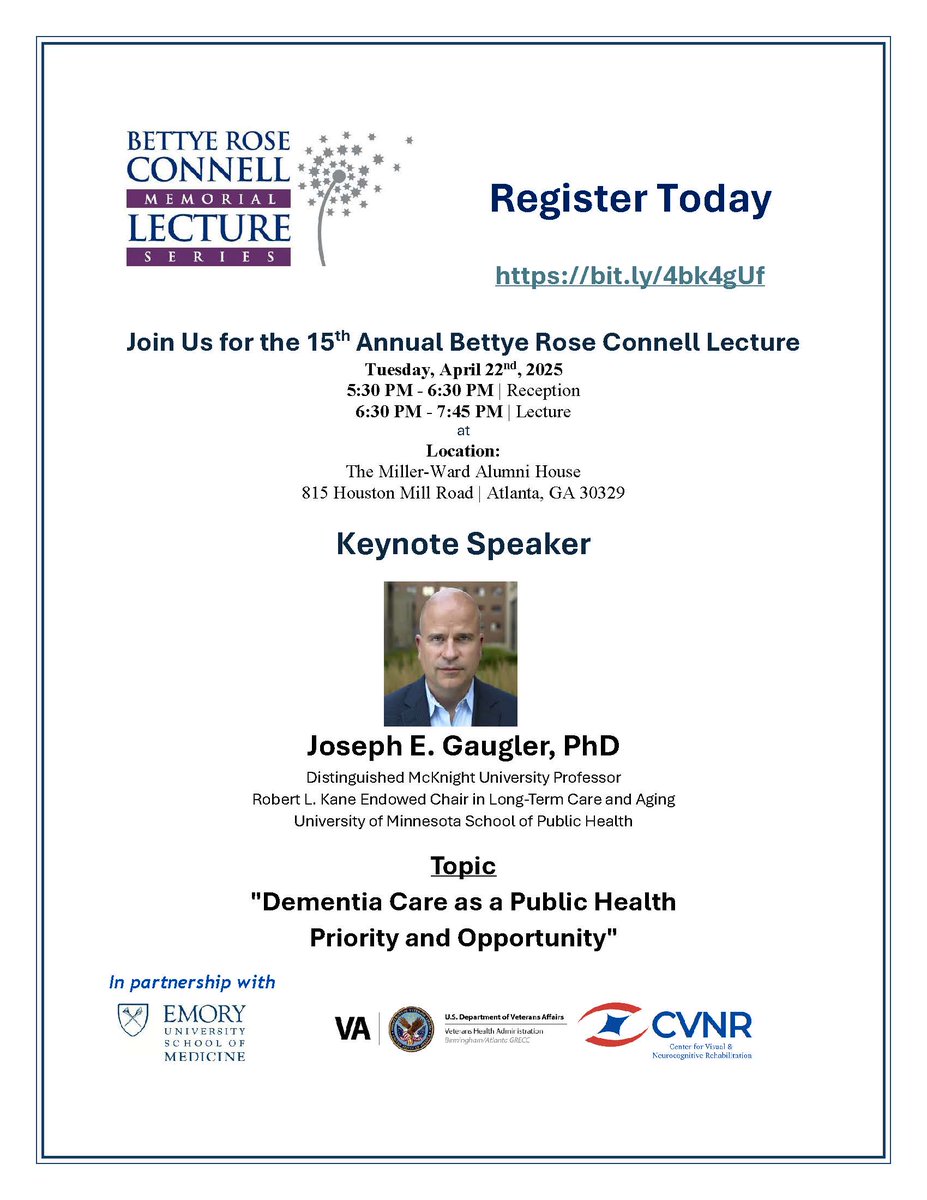 InspireStudyEU's tweet image. Join Us for the 15th Annual Bettye Rose Connell Lecture
Tuesday, April 22nd, 2025, 5:30 PM - 7:45 PM Location: The Miller-Ward Alumni House 815 Houston Mill Rd, Atlanta, GA 30329 Keynote Speaker: Joseph E. Gaugler, PhD. Register here: bit.ly/4bk4gUf