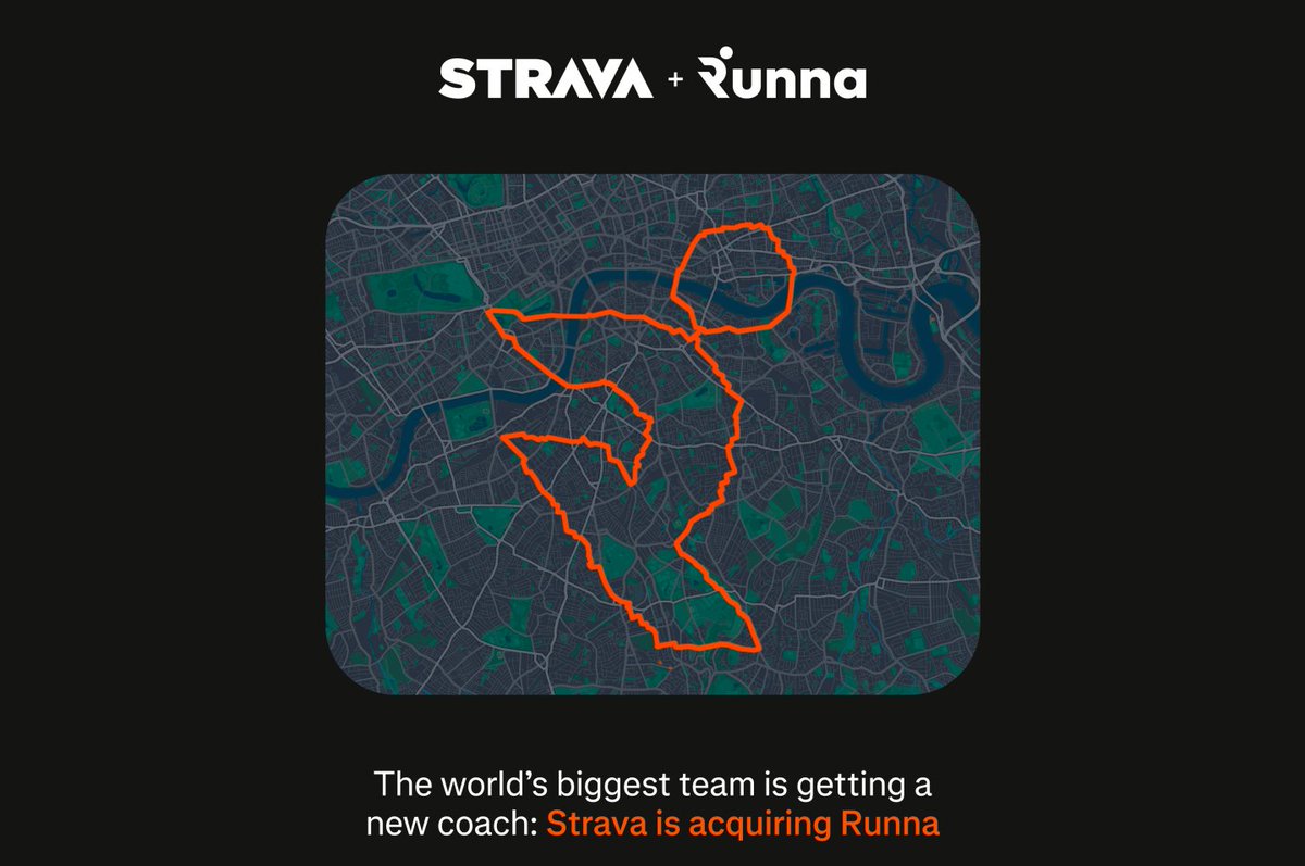 🚨 Strava is acquiring Runna!
Brinnging Runna's training plans and coaching to the world's largest