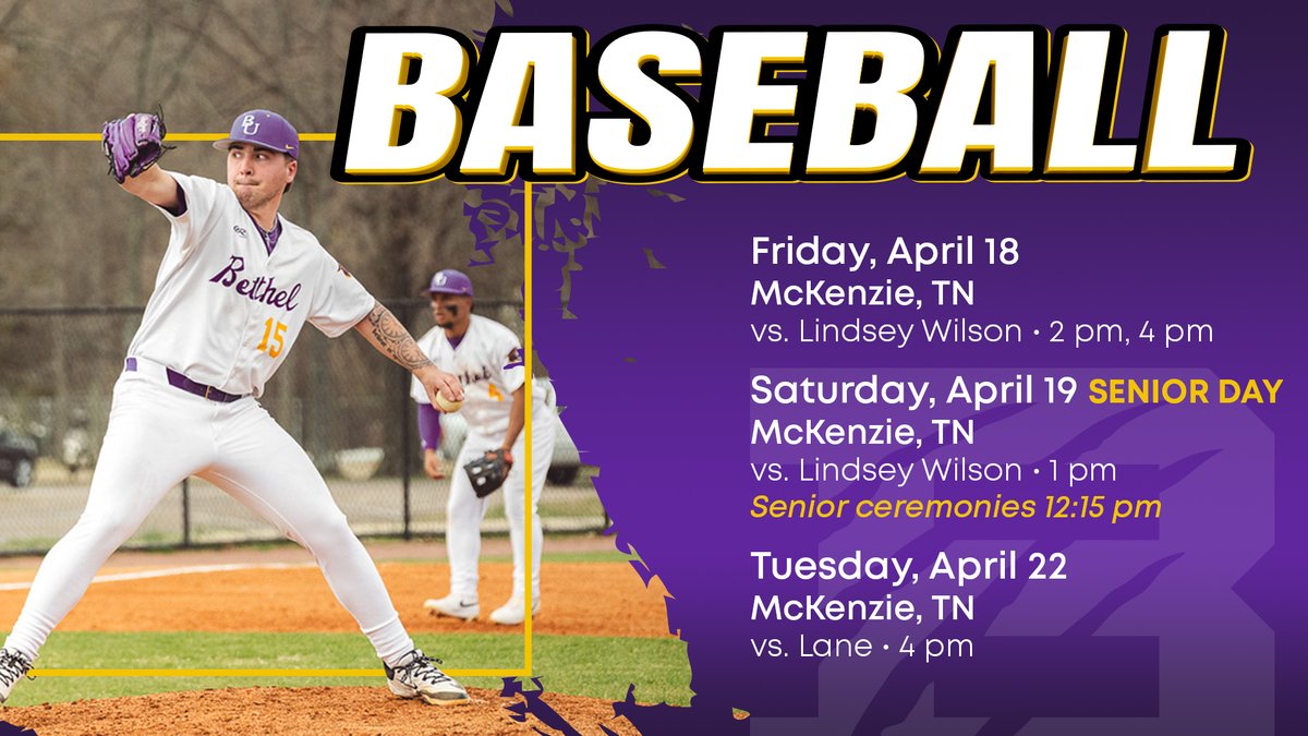 Bat Cat Meet Blue Raiders in Weekend Series-Senior Day Saturday bethelathletics.com/sports/bsb/202…