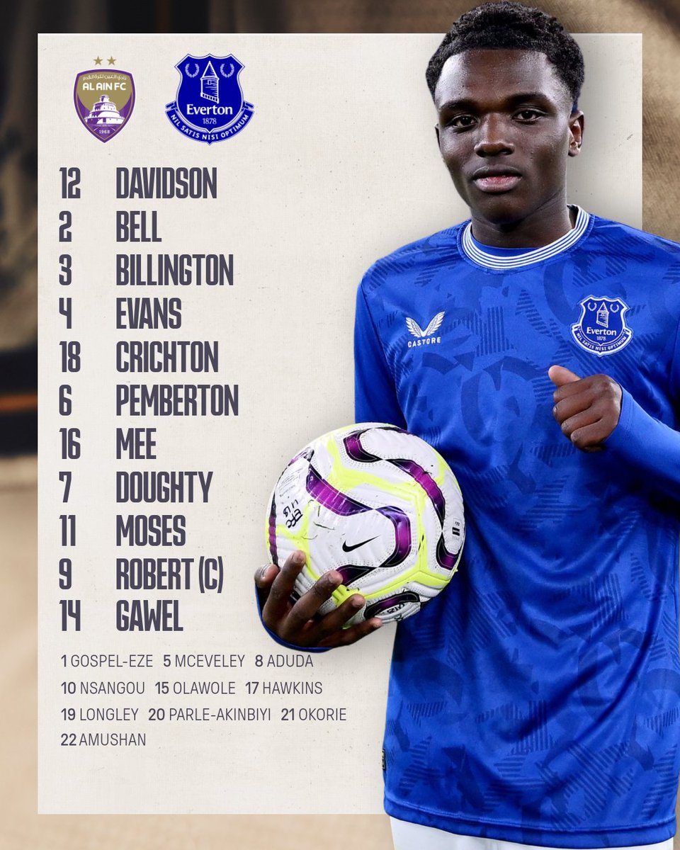 In a slight change to the tournament schedule, our Under-16s will now be taking on hosts Al Ain this evening. Here is our line-up. 🔵