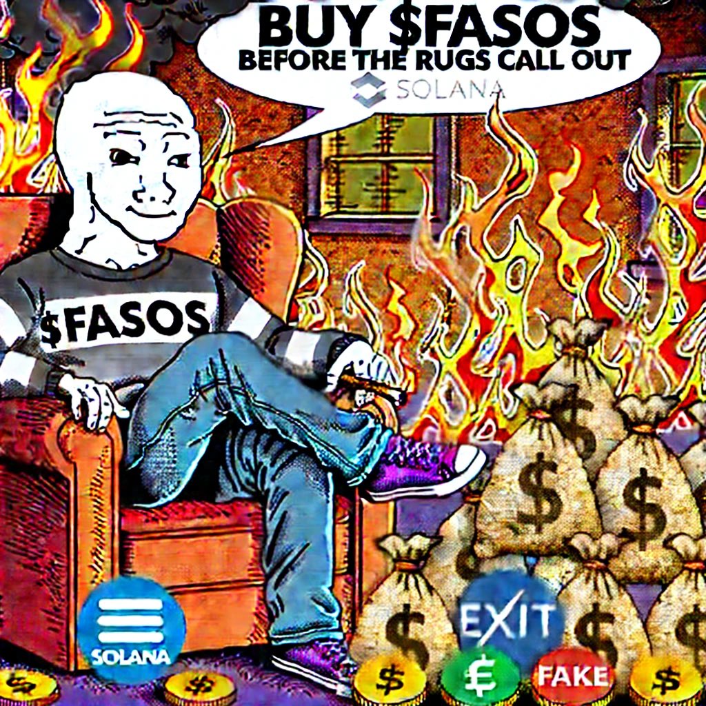 IOM_ordinaryman's tweet photo. “Buy $FASOS before the rugs find out”

They thought they could keep rugging forever.  
They were wrong.  
$FASOS is here to light them up.

Buy before the rugs find out:  
https://t.co/bw5r3vFUBE

#Solana #CryptoMeme #FASOS #DegenAlert https://t.co/g7XoZOXcm4