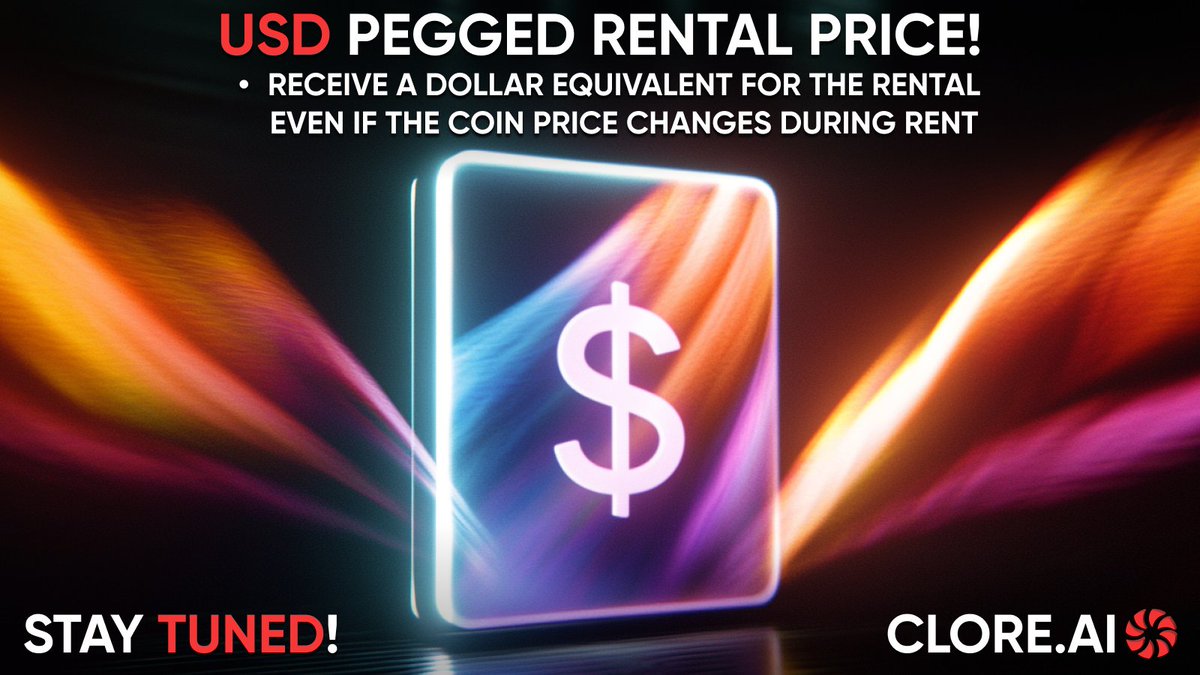 🚀 Live USD-Based Pricing is now available! You can now list your servers  in USD while the system automatically adjusts the Clore price in real-time  during the rental period, based on the