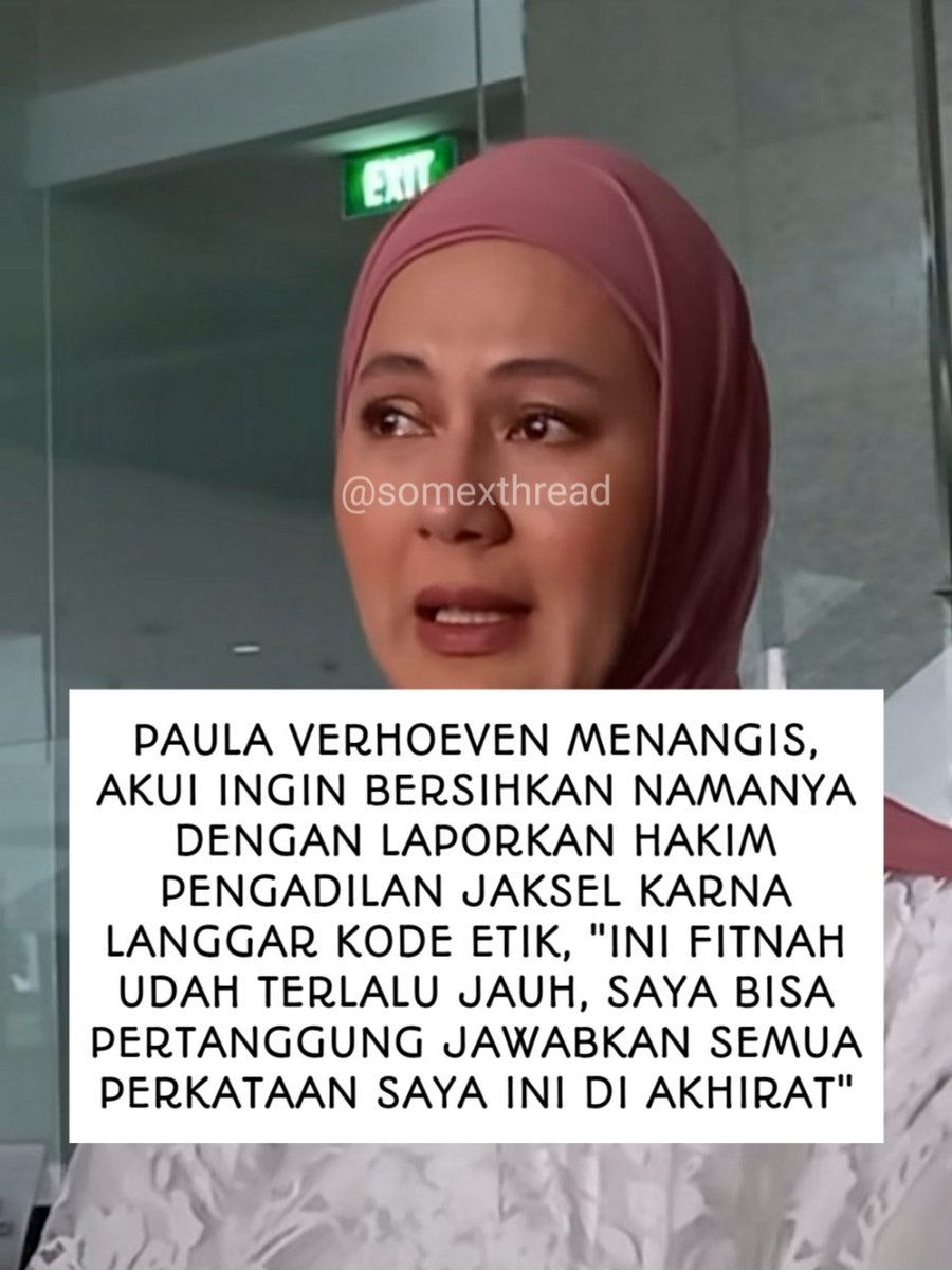 Sambil menangis, Paula Verhoeven bantah tuduhan dirinya melakukan perselingkuhan!!🥺

Sampe berani bilang "saya akan pertanggung jawabkan di akhirat"🥺🥺