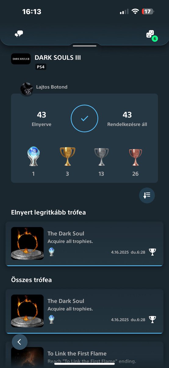 darkliongaming9's tweet photo. 131. Dark Souls III

It was a tough journey but it was worth it. What is your favorite Souls game?(;
#DarkSouls3 #platinumtropy #trophyhunter https://t.co/UdlZZShbMP