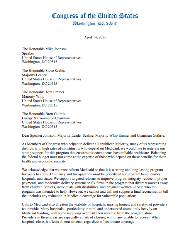 RepDavidValadao's tweet photo. I've been outspoken about the need to strengthen the program, and my stance hasn't changed. I won't support a final reconciliation bill that includes any reduction in Medicaid coverage for vulnerable populations. https://t.co/zGdtfCzgXX