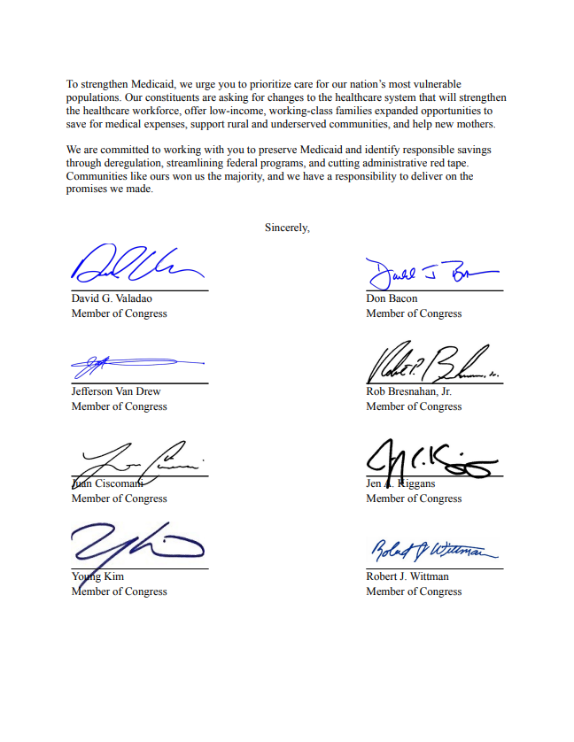 RepDavidValadao's tweet photo. I've been outspoken about the need to strengthen the program, and my stance hasn't changed. I won't support a final reconciliation bill that includes any reduction in Medicaid coverage for vulnerable populations. https://t.co/zGdtfCzgXX