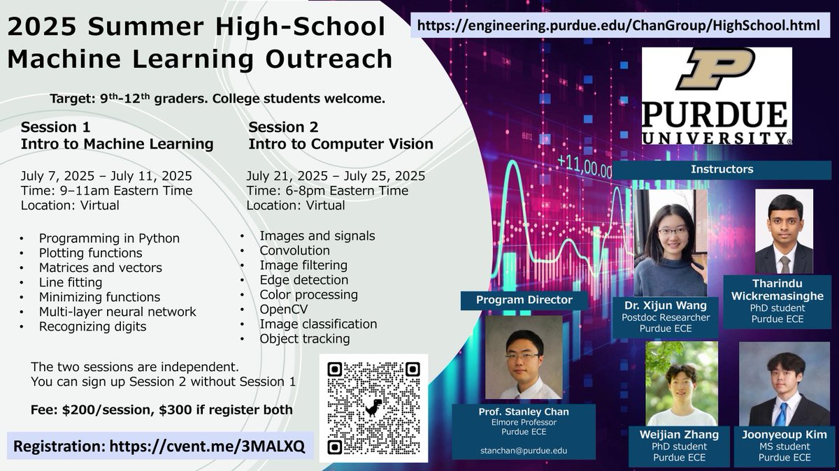 2025 Summer High School Program
Registration: cvent.me/3MALXQ

Code demos, brainstorming, and activities

<a href="/PurdueECE/">PurdueECE</a> <a href="/PurdueEngineers/">Purdue Engineering</a> <a href="/LifeAtPurdue/">Purdue University</a> 

#highschool #artificalintelligence #MachineLearning #computervision