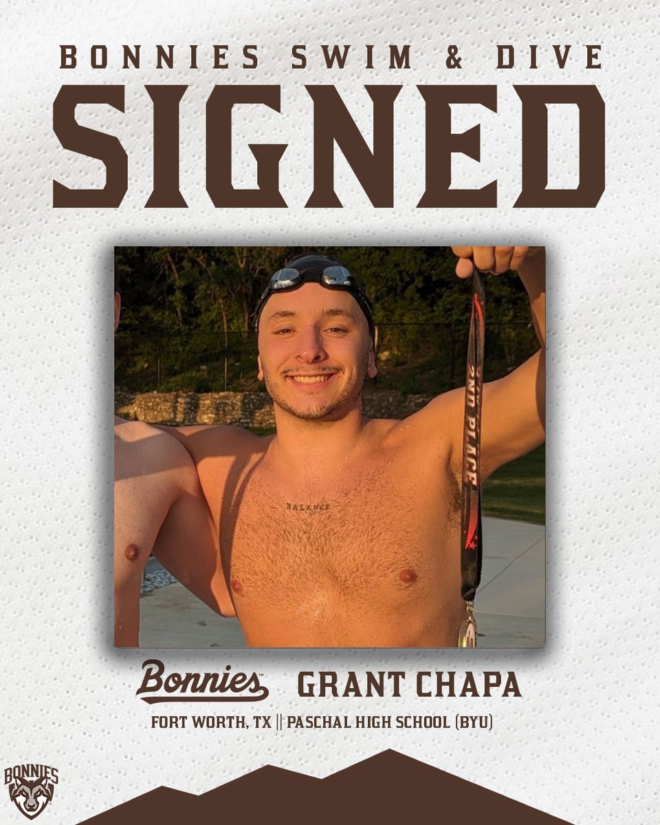 Welcome to the #Bonnies family, Grant!

🟤Back: 22.3/48.52/1:49
⚪Butterfly: 22.4/48.9 
️🟤200 IM: 1:50.5 

#Unfurl