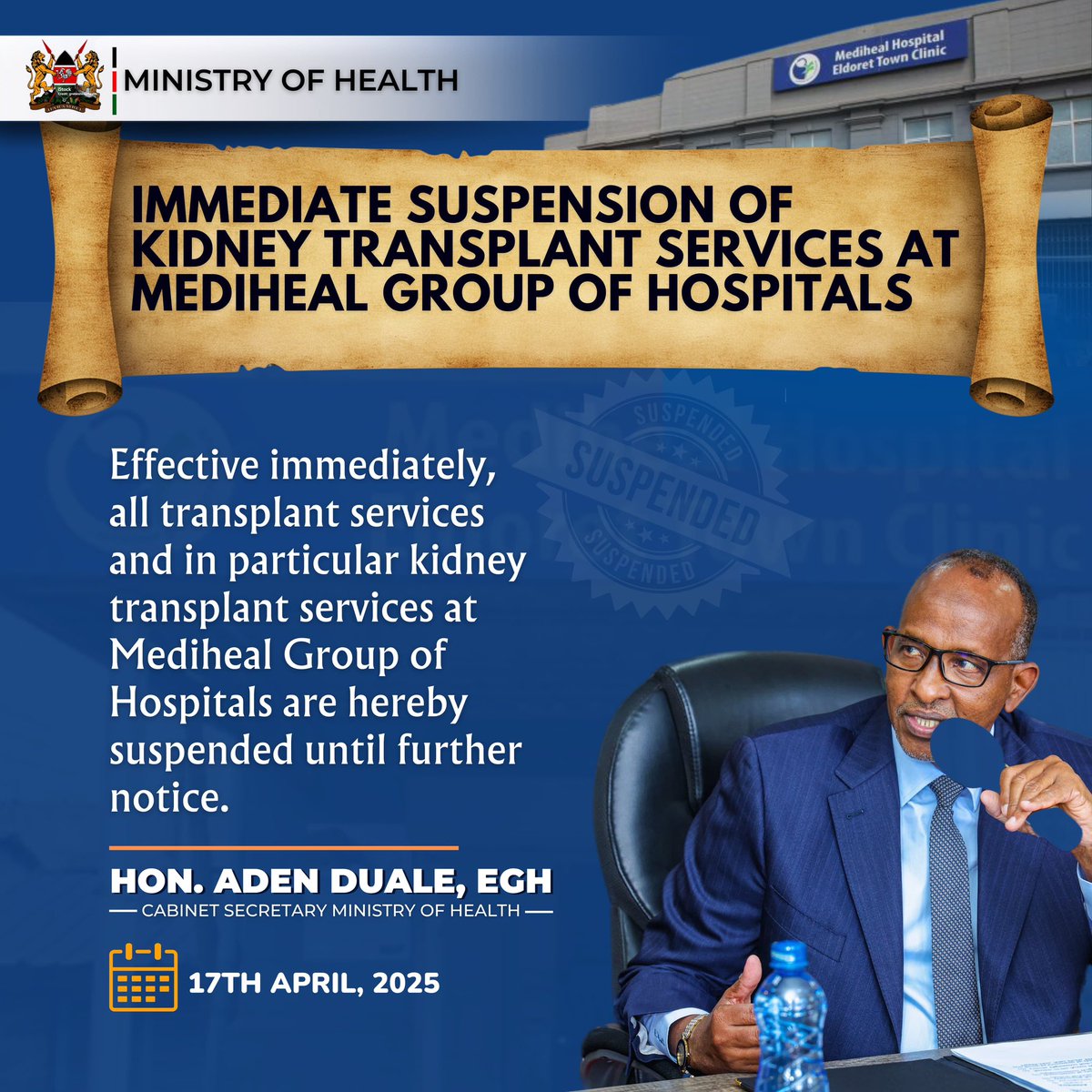Hon. Aden Duale, EGH tweet media