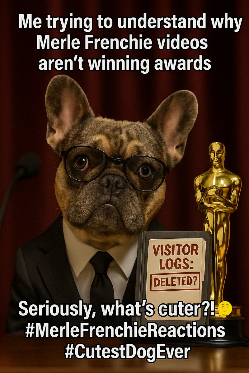 RobynDaily16's tweet photo. Me trying to understand why Merle Frenchie videos aren't winning awards. Seriously, what's cuter?! 🏆🤔 #MerleFrenchieReactions #CutestDogEver #NeedsAnOscar #trending #Memes @elonmusk https://t.co/Hn7HLFGOAi