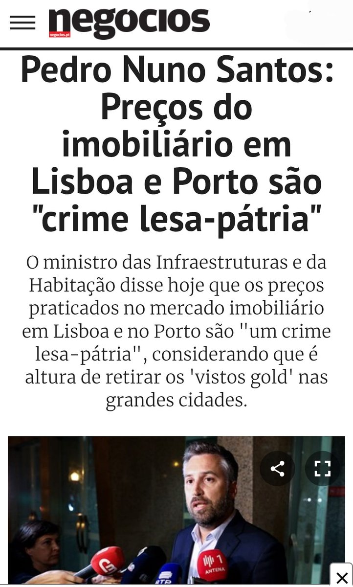 As declarações são de 20 de janeiro de 2020. Ficámos hoje a saber que, um ano antes das criticas à "especulação" e aos "vistos gold", Pedro Nuno Santos tinha vendido uma casa com uma mais-valia de quase 100%...a um chinês...para um visto gold.