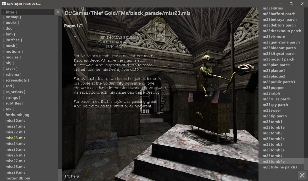 Force_Software's tweet photo. Added backgroundless book display: signs, notices, etc. Thanks to Tom "telliamed" Harris for his Thief Font Converter’s monochrome font algorithm! 😉 Dark Engine Viewer v0.6.9.2 coming soon. Books may even be readable in simulation mode.
#devlog #gamedev #indiedev #ForceTech https://t.co/EfoJogz4t1