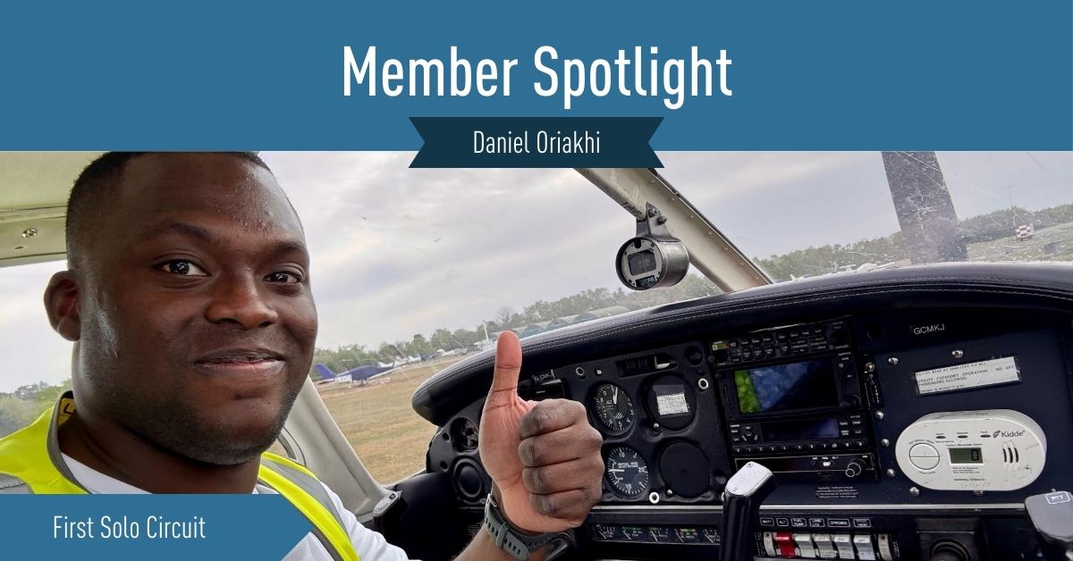 TheAirLeague's tweet photo. 🛩️ Milestone Alert! ✨ Congrats to Daniel Oriakhi, an Air League member, on completing his first solo circuit after just 9 hours! 🙌✈️ #FirstSoloFlight #AirLeague #FuturePilot #AviationDreams #ChangingLivesThroughAviation #PilotInTheMaking #FlyWithPurpose https://t.co/FjBdc76YpK