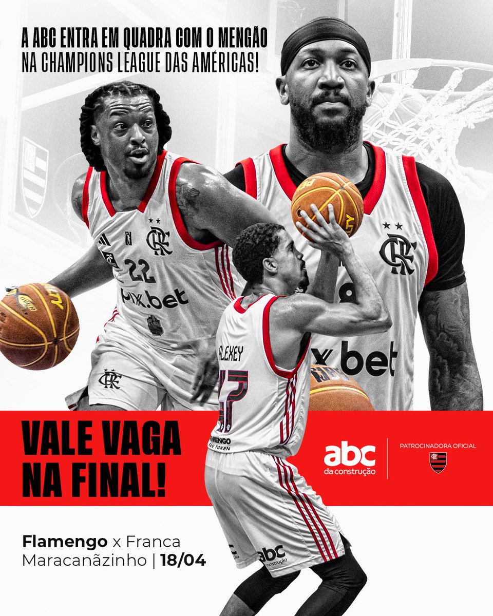 TimeFlamengo's tweet photo. Amanhã é dia de apoiar o Mengão na busca por uma vaga na final!
A ABC da Construção entra em quadra com o #FlaBasquete na semifinal do Final Four!
#ABCFla https://t.co/YStgoACUBg