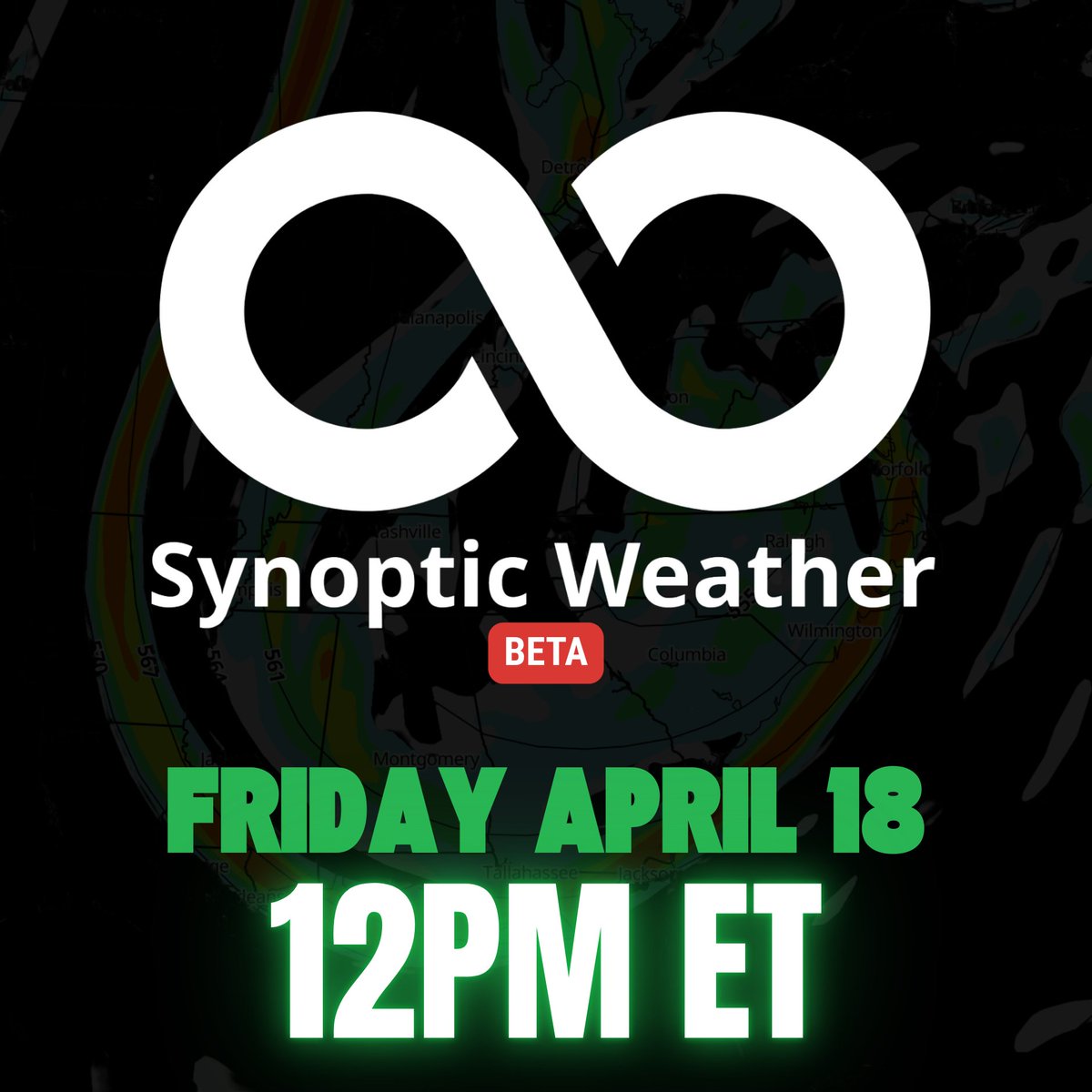 SynopticWX's tweet photo. 🚨BREAKING NEWS:

The BETA version of the Synoptic Weather model platform will be available TOMORROW at 12PM ET.

Stay tuned for details on how to access when it drops tomorrow. 👀 https://t.co/e4jLtNYXYd