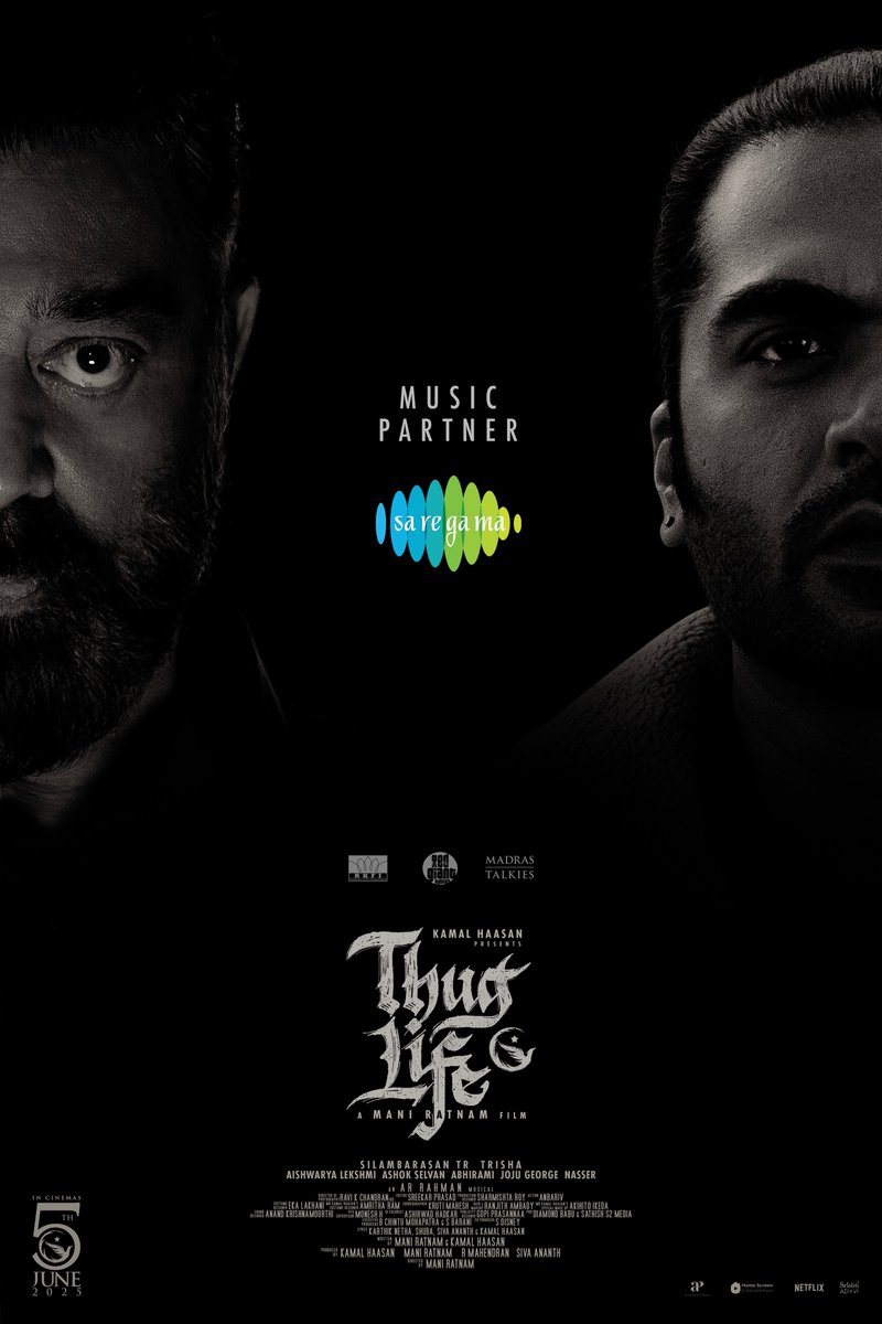 Raaj Kamal Films International (@rkfi) on Twitter photo One Name Ruled the Game
The Other will Rule the Charts
<a href="/saregamasouth/">Saregama South</a> is the official music partner for #ThugLife
#Thuglife first single #Jinguchaa releasing tomorrow
#JinguchaaApril18 #Jinguchaafirstsingle
#ThuglifeFromJune5 #KamalHaasan #SilambarasanTR
A #ManiRatnam Film One Name Ruled the Game
The Other will Rule the Charts
<a href="/saregamasouth/">Saregama South</a> is the official music partner for #ThugLife
#Thuglife first single #Jinguchaa releasing tomorrow
#JinguchaaApril18 #Jinguchaafirstsingle
#ThuglifeFromJune5 #KamalHaasan #SilambarasanTR
A #ManiRatnam Film