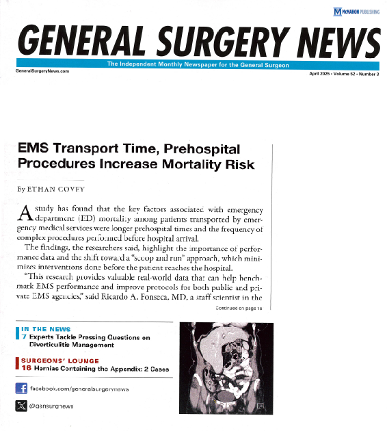 WashU_SHIELD's tweet photo. Excited to have our EMS study featured in
@gensurgnews this month! Congrats, @fonsecaric! @washusurgres will be lucky to have you as an intern starting this year! https://t.co/1bPnMTbZUr