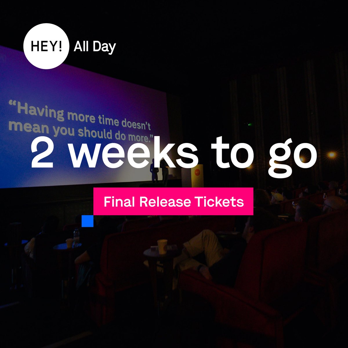 2 WEEKS TO GO! We can't wait to welcome everyone to All Day Hey! 2025.

Join us on Thursday, 1st May at Everyman Cinema in Leeds

Final Tickets:
heypresents.com/conferences/20…
