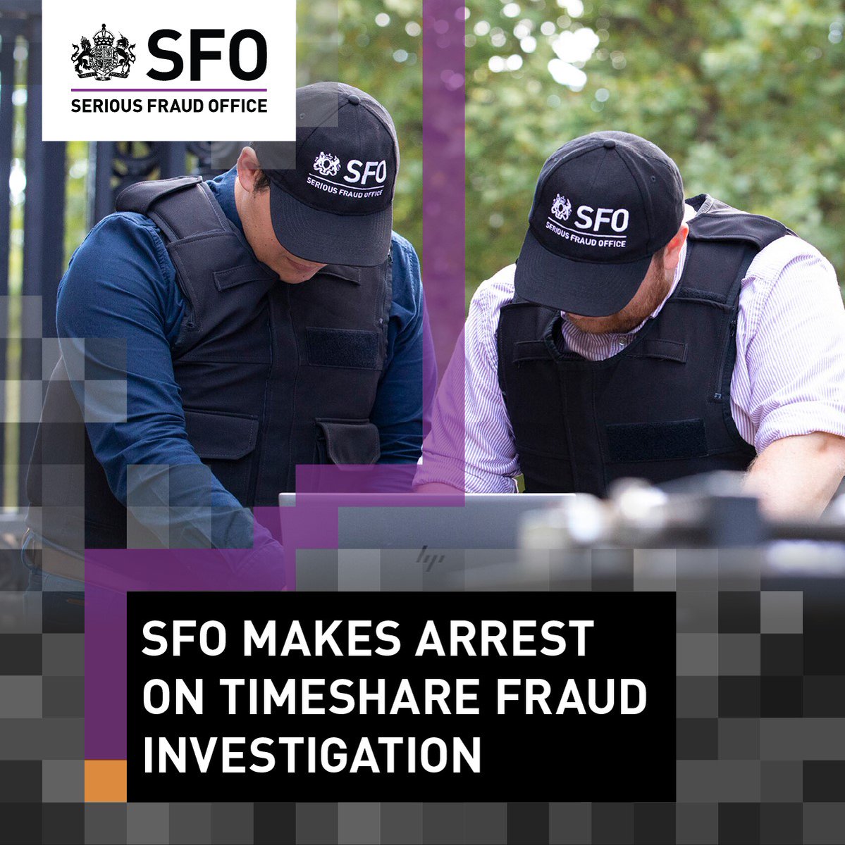 Serious Fraud Office (SFO) (@uksfo) on Twitter photo Yesterday evening, working with <a href="/bedspolice/">Bedfordshire Police</a>, we arrested a man in our investigation into a complex timeshare services scheme, which we believe was operated by an organised crime network.
This follows five previous arrests across England in August and September last year. Yesterday evening, working with <a href="/bedspolice/">Bedfordshire Police</a>, we arrested a man in our investigation into a complex timeshare services scheme, which we believe was operated by an organised crime network.
This follows five previous arrests across England in August and September last year.