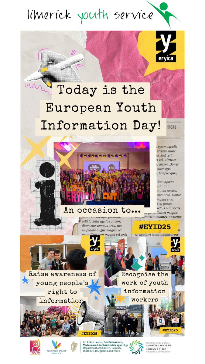 On EU Youth Information Day, we celebrate the essential role played by Youth Information professionals in upholding youth rights and providing quality information. 

#lys #EYID <a href="/ywirl/">Youth Work Ireland</a> <a href="/ERYICAYI/">ERYICA</a>