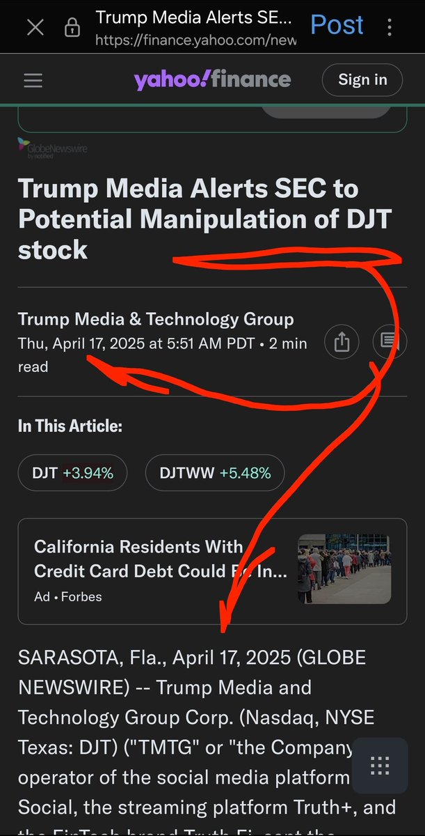 ComstockRoyalty's tweet photo. @kshaughnessy2 OH BOY!  APRIL Q DAY 17TH 

#DJT #STOCK #CreditSuisse #UBS 
@maneco1964 
@SethHolehouse 

https://t.co/I8VJfV1ab7 https://t.co/7U5fzbpoNC