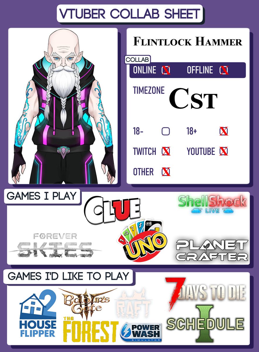 FlintlockHammer's tweet photo. updated sheet, went through the ol steam library and found some other games I had that are multiplayer lol.
#Vtuber #EnVtuber #lookingforgroup https://t.co/GChjeI2Boi