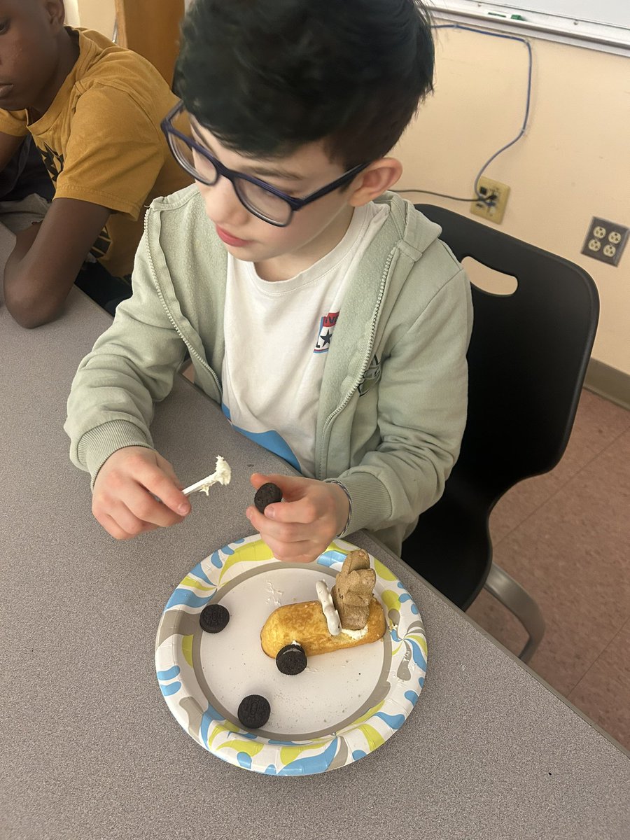 We made a fun sweet treat today ! Peeps driving Twinkie cars !