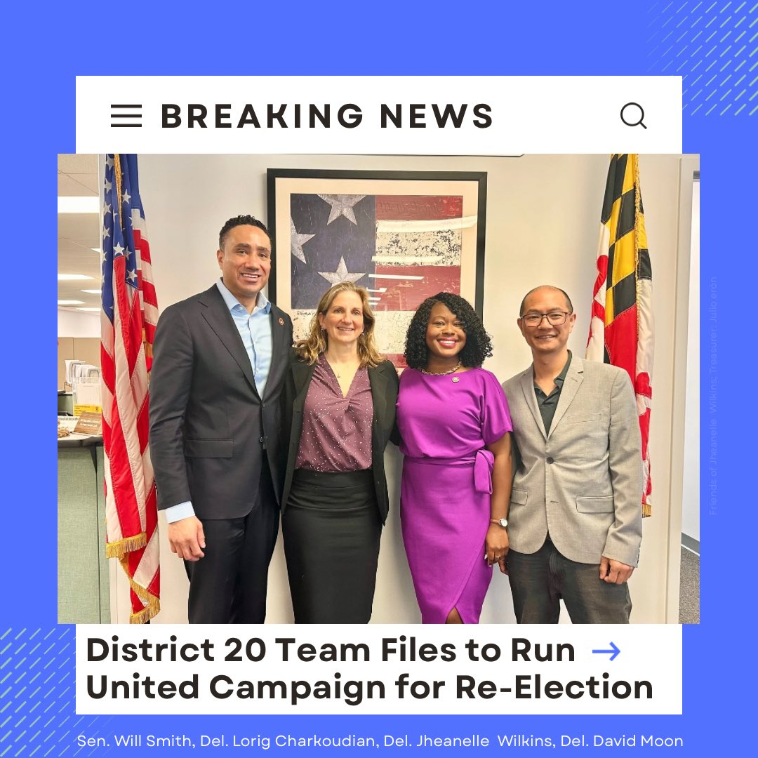 JheanelleW's tweet image. BREAKING NEWS - We are running together for re-election in 2026!
Will, David, Lorig and I are proud to announce our joint, united re-election campaign for the 2026 Gubernatorial Election.
Read our Joint Statement here:
bit.ly/District20-Ele…