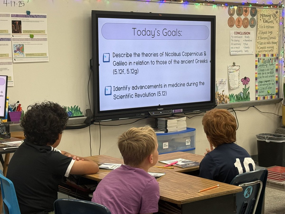 HistoryMatrs's tweet photo. Ptolemy, Copernicus, and Galileo. Oh my! Ms. Cascio’s 5th grade students at Highland Elementary are “dissecting” the Scientific Revolution!

Having a Field of Dreams moment… Give students engaging topics and they will read.

#HistoryMatters @ckschools @CurriculumMatrs https://t.co/i8bXZbTZeH
