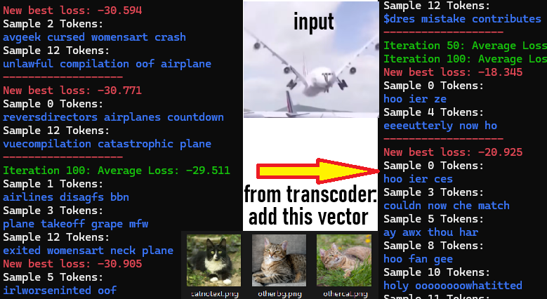 zer0int1's tweet photo. "Just add it to the MLP out features, they said."
"It'll be explainable, they said". -> #FAIL
#CLIP #vision #transcoder -> adding "maybe cat vector" determined by what is not-cat-vector (e.g. img of just grass -> same pos. dot product? -> don't use).
๐ค: holy oooooooowhatitted https://t.co/zOdtTneMKB