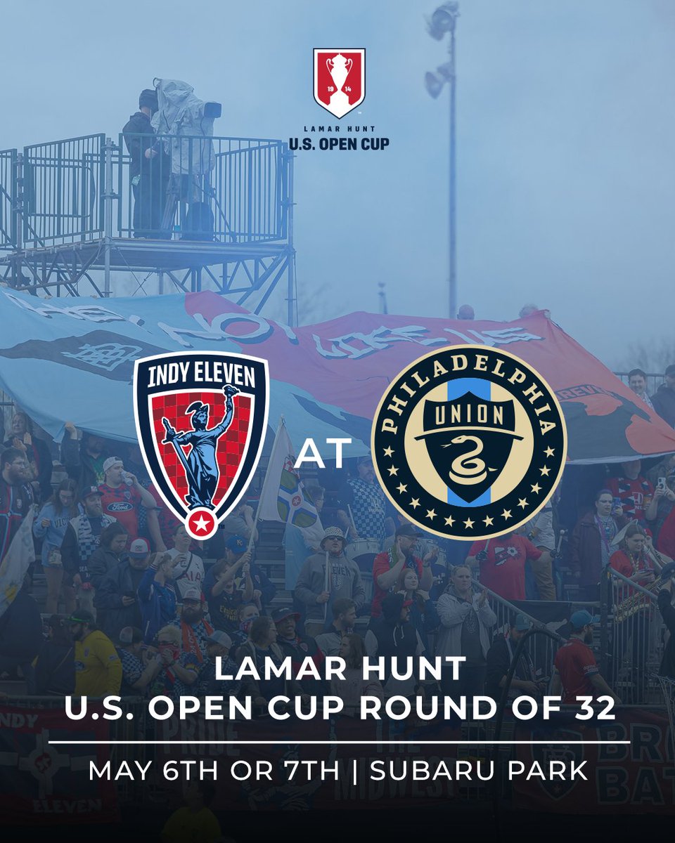 Indy Eleven (@indyeleven) on Twitter photo Locked and loaded for the <a href="/opencup/">U.S. Open Cup</a> round of 32. See you soon <a href="/PhilaUnion/">Philadelphia Union</a>. ๐ Locked and loaded for the <a href="/opencup/">U.S. Open Cup</a> round of 32. See you soon <a href="/PhilaUnion/">Philadelphia Union</a>. ๐