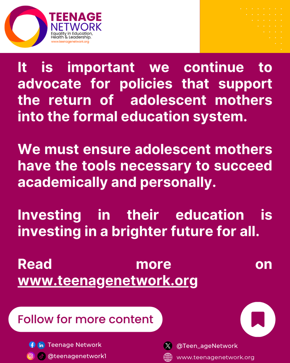 Teen_ageNetwork's tweet photo. #TeenageNetwork
#AdolescentMothers
#REAMS
#EducationForAll https://t.co/AJWMwTuYMK