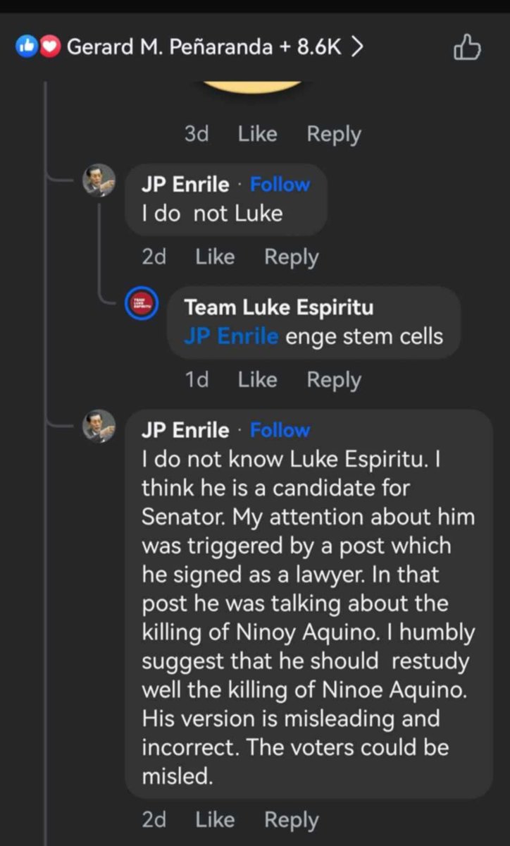 LukeEspirituPH's tweet image. Dear Manong Johnny, JP Enrile, I humbly apologize but I will not pander to historical revisionists who may desire to salvage me as a staunch Duterte critic without presenting me as a staunch Marcos critic. Uncompromisingly, we shall destroy all political dynasties. And if only…