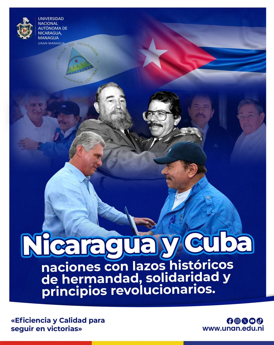 #Nicaragua🇳🇮 y #Cuba🇨🇺 

En Hermandad y Solidaridad Siempre!!