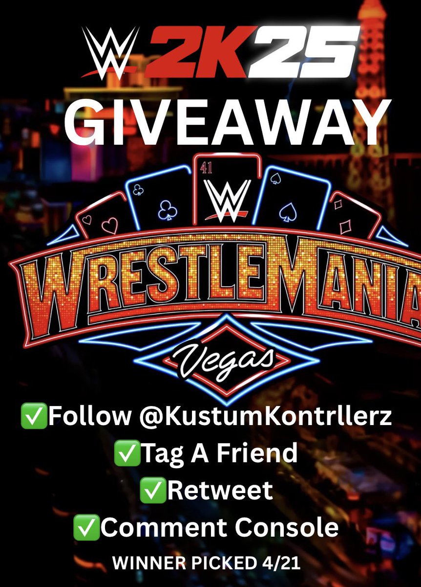 Kustom Kontrollerz™ (@kustmkontrllerz) on Twitter photo WWE 2K25 GIVEAWAY ☝🏾
🎮 <a href="/KustmKontrllerz/">Kustom Kontrollerz™</a>
🎮 Tag A Friend
🎮 Like & Retweet!
The winner will be picked 4/21! #WWE2K25 #WrestleMania WWE 2K25 GIVEAWAY ☝🏾
🎮 <a href="/KustmKontrllerz/">Kustom Kontrollerz™</a>
🎮 Tag A Friend
🎮 Like & Retweet!
The winner will be picked 4/21! #WWE2K25 #WrestleMania