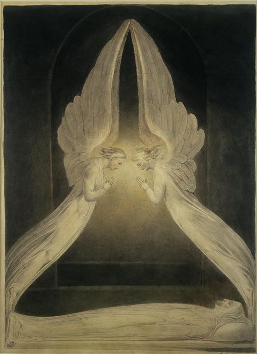 dreamerbook's tweet image. The Angels Over The Body Of Christ by William Blake