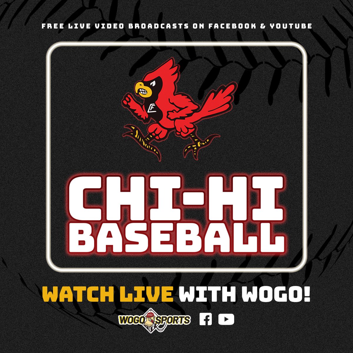 #GameDay! 🥎

Chi-Hi Baseball 🆚️ River Falls!

⏰️ 3:10pm! (*note updated time!)
🎙 Mark Halvorsen and Jason Bobb!
📻 💻 103.1FM and WOGO.com! 
📺 WOGO Sports on YouTube or Facebook!

🥎🥎🥎

#MightyCardinals 
#ecscores #wisbase #wiaabase

<a href="/Thompsonswisdom/">Mike Thompson</a>
